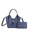 2-in-1 Oval Design Bucket / Satchel Wallet Set