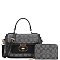 2- in-1 Oval Twist Lock Monogram Satchel Set