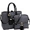2 IN 1 TASSEL ACCENT MONOGRAM SATCHEL SET