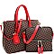 2 IN 1 TASSEL ACCENT MONOGRAM SATCHEL SET