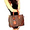 2 IN 1 TASSEL ACCENT MONOGRAM SATCHEL SET