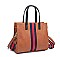 TRENDY TWO TONE STRIPED JASMINE TOTE BAG