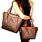 2-Tone Monogram Twin Tote Set