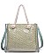 Fashionable Urban Expression Clear Canvas Tote Bag With Inner Pouch JP26458