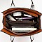 3 IN 1 TEXTURED LEATHER SATCHEL ANIMAL PRINT CLUTCH SET
