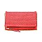 Urban Expressions Lexi Woven Contrast Front Flap Leather Clutch Purse JP37161