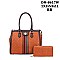 2 IN 1 Stylish Bee Accent Satchel Wallet Set