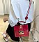 Stylish Twist Lock Chain Accent Studded Satchel