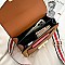 Stylish Twist Lock Chain Accent Studded Satchel