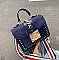 Stylish Twist Lock Chain Accent Studded Satchel