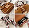 Stylish Twist Lock Chain Accent Studded Satchel