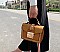 Stylish Twist Lock Chain Accent Studded Satchel