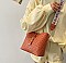 Fashion Ostrich Print Top Flap Buckle Lock Cross Body Satchel Bag