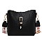 Fashion Ostrich Print Top Flap Buckle Lock Cross Body Satchel Bag