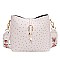 Fashion Ostrich Print Top Flap Buckle Lock Cross Body Satchel Bag