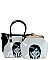 Obama Magazine Print - 2 In 1 Chic Famous People Magazine Print Tote Handbag Design JP6395-BK
