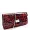 2-Way Leopard Print Patent Turn-Lock Clutch Shoulder Bag