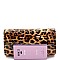 2-Way Leopard Print Patent Turn-Lock Clutch Shoulder Bag