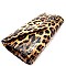 2-Way Leopard Print Patent Turn-Lock Clutch Shoulder Bag