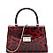 Medium 2-Way Leopard Print Patent Turn-Lock Satchel