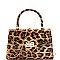 Medium 2-Way Leopard Print Patent Turn-Lock Satchel