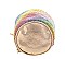 RAINBOW COLORED CYLINDER SHAPE RHINESTONE CROSSBODY BAG