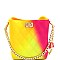 2-Way Turn-Lock Accent Jelly Chain Bucket Shoulder Bag