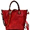 Two-Tone Rustic 2 Way Tote Wallet SET MH-87903