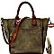 Two-Tone Rustic 2 Way Tote Wallet SET MH-87903