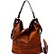 Two-Tone Rustic 2-Way Hobo Wallet SET MH-87904
