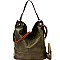 Two-Tone Rustic 2-Way Hobo Wallet SET MH-87904