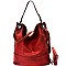 Two-Tone Rustic 2-Way Hobo Wallet SET MH-87904
