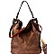 Two-Tone Rustic 2-Way Hobo Wallet SET MH-87904