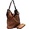 Two-Tone Rustic 2-Way Hobo Wallet SET MH-87904