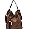 Two-Tone Rustic 2-Way Hobo Wallet SET MH-87904