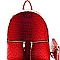 Ostrich Embossed Multi-Pocket Backpack Wallet SET MH-87942