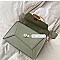 Metal Handle Color Block Satchel - Shoulder Bag