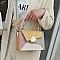 Metal Handle Color Block Satchel - Shoulder Bag