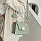 Metal Handle Color Block Satchel - Shoulder Bag