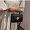 Metal Handle Color Block Satchel - Shoulder Bag