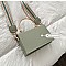 Metal Handle Color Block Satchel - Shoulder Bag