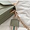 Metal Handle Color Block Satchel - Shoulder Bag