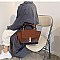SUEDE SIDES CROC PRINT PUCH LOCK SATCHEL