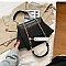 SUEDE SIDES CROC PRINT PUCH LOCK SATCHEL
