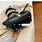SUEDE SIDES CROC PRINT PUCH LOCK SATCHEL