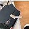 SUEDE SIDES CROC PRINT PUCH LOCK SATCHEL