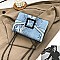 BUCKLED & CHAIN HANDLE SHOULDER SATCHEL BAG