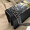 BUCKLED & CHAIN HANDLE SHOULDER SATCHEL BAG