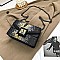 BUCKLED & CHAIN HANDLE SHOULDER SATCHEL BAG