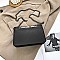 BUCKLED & CHAIN HANDLE SHOULDER SATCHEL BAG